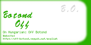 botond off business card